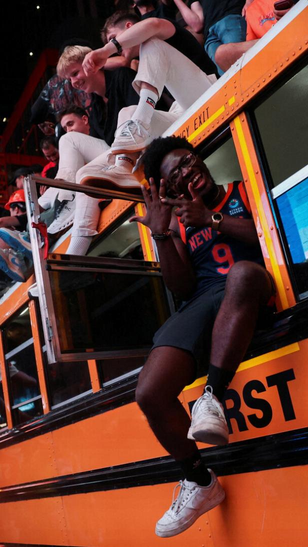 Fans gather in New York ahead of Game 5 of the NBA Finals between the Knicks and Spurs