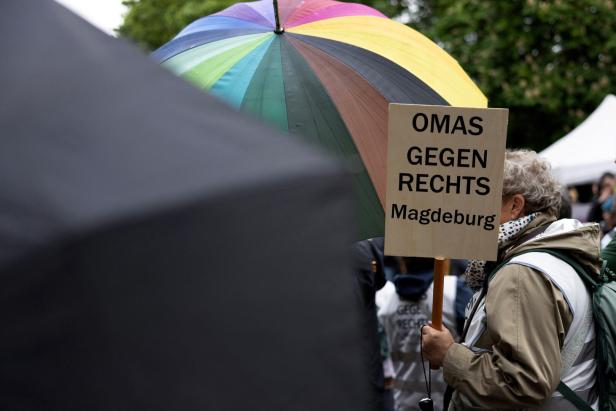 Eine Demo gegen die AfD in Magdeburg im Mai 2026.
