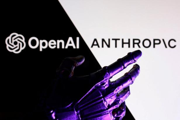 Illustration shows OpenAI and Anthropic logos