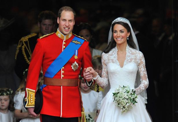 FILE PHOTO: Britain's Prince William and Catherine, Duchess of Cambridge, walking after their wedding ceremony in Westminster Abbey