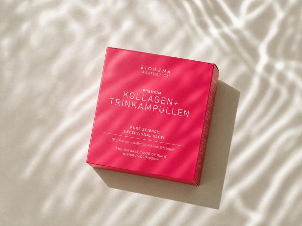 Packung von BIOGENA AESTHETICS Kollagen+ Trinkampullen