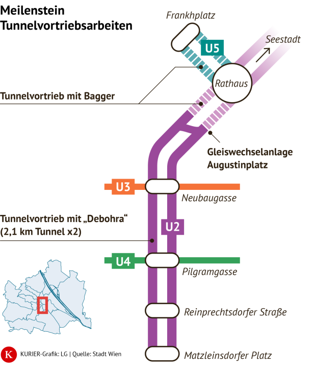 Tunnelvortriebsarbeiten Wiener Linien