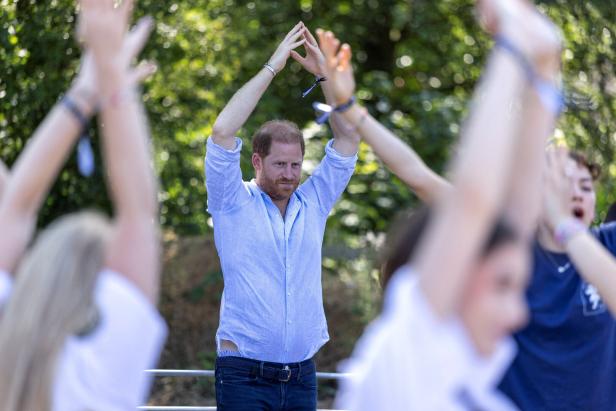 Britain's Prince Harry visits Scotty's Summer Festival at Maxstoke Castle in Warwickshire