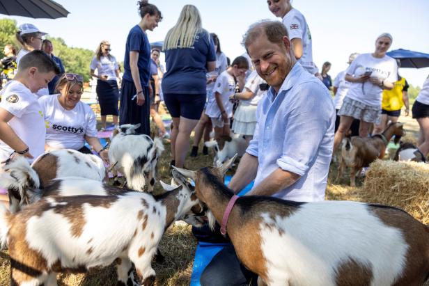 Britain's Prince Harry visits Scotty's Summer Festival at Maxstoke Castle in Warwickshire