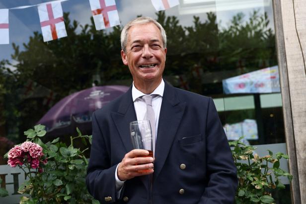 Leader of the Reform UK party Nigel Farage the day after he announced resignation as an MP, in Frinton-On-Sea