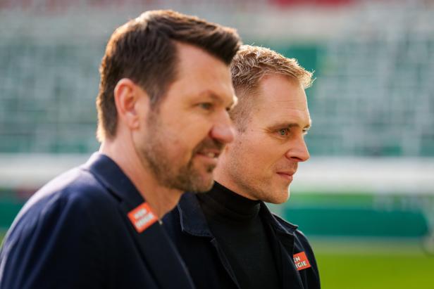 Rapid-Sportchef Katzer (l.) und Trainer Hoff Thorup