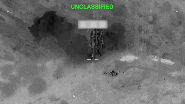 Explosions at an unknown location, during what U.S. Central Command says are strikes on Iran