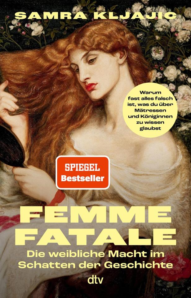 Buchcover von Samra Kljajic mit einer Frau im Gemälde-Stil und dem Titel „Femme Fatale“.