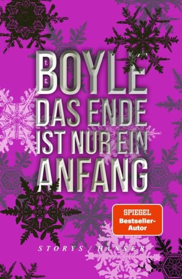 Buchcover mit violettem Hintergrund, Schneeflocken und dem Titel „Boyle – Das Ende ist nur ein Anfang“.