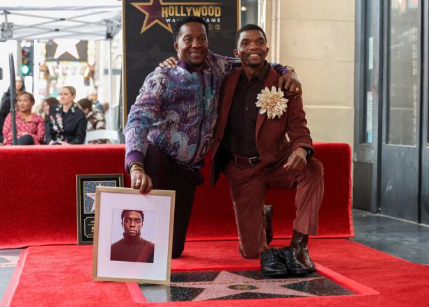 Actor Chadwick Boseman posthumously receives star on Hollywood Walk of Fame, in Los Angeles