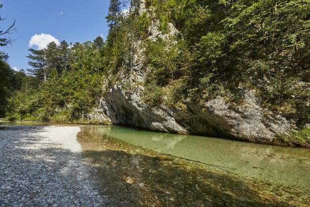 Die Schwarza fließt durch das beschauliche Höllental.