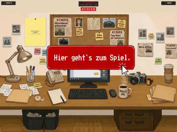 Screenshot vom Newsroom-Spiel