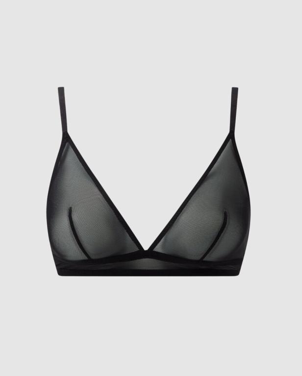Schwarzer transparenter Triangel-BH mit dünnen Trägern.