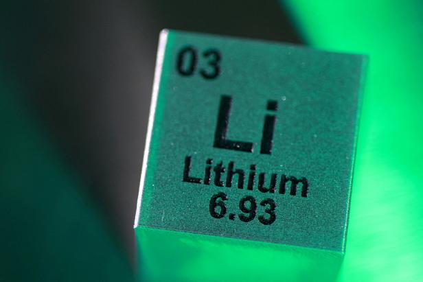 FILE PHOTO: Illustration shows block with the symbol, atomic number and mass number of Lithium (Li) element