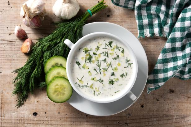 Bulgarian tarator sour milk soup