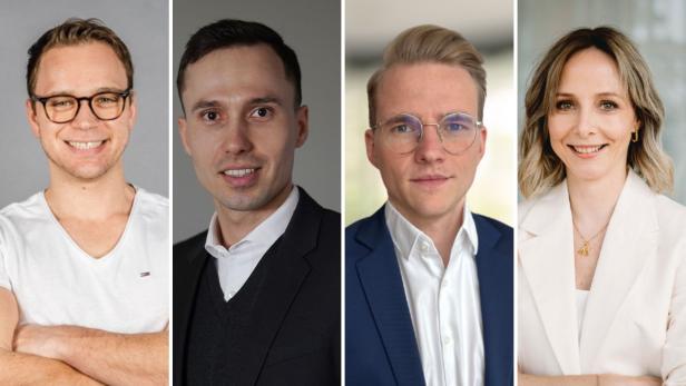 Vier Portrait-Bilder von den vier Expert:innen