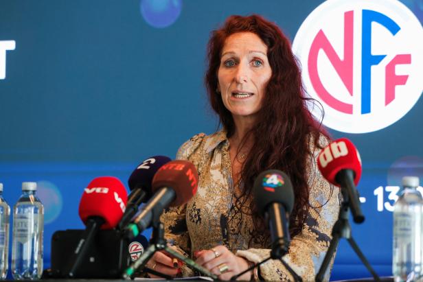 The Norwegian Football Association holds a press conference after the UEFA meeting, in Oslo