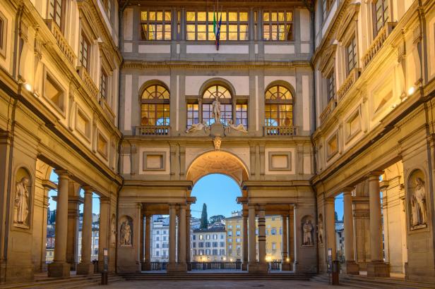 The Uffizi Gallery at Dusk - Florence, Italy