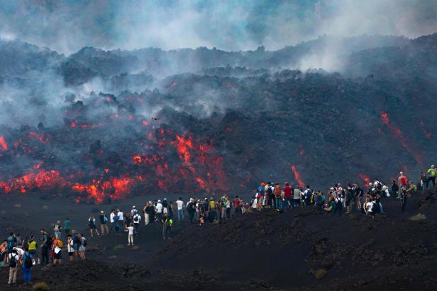 TOPSHOT-ITALY-ETNA-VOLCANO-ERUPTION
