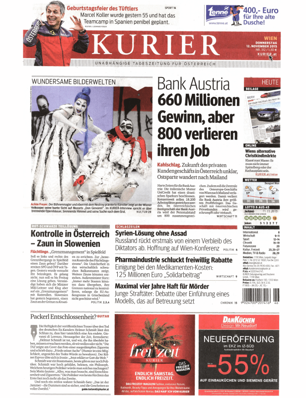 Titelseiten vom 12.11.2015