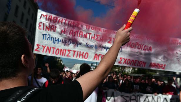 Bilder von den Protesten in Athen