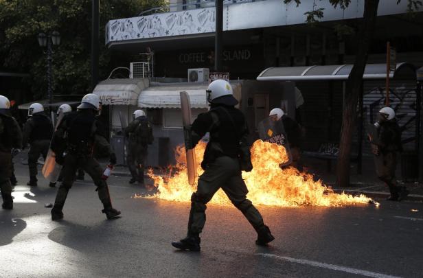 Bilder von den Protesten in Athen