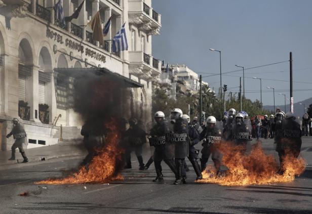 Bilder von den Protesten in Athen