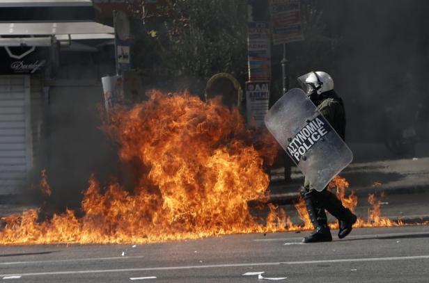 Bilder von den Protesten in Athen