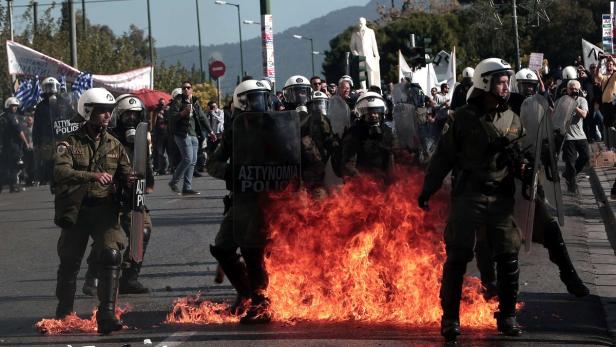 Bilder von den Protesten in Athen