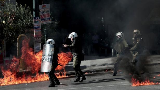 Bilder von den Protesten in Athen