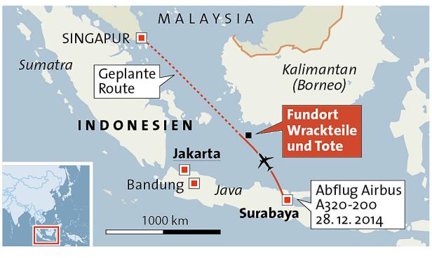 Flug QZ8501: Heck von Maschine aus Meer geborgen