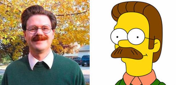 Lebende Doppelgänger von Simpsons-Figuren