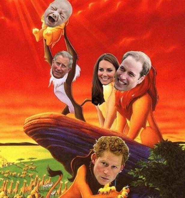 Eine Fotomontage des „König der Löwen“-Covers mit den Gesichtern der britischen Königsfamilie.