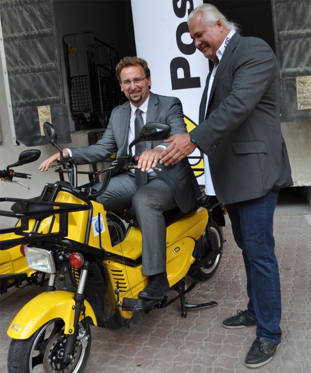 Post-Fuhrparkleiter Alexander Casapiccola (l.) und iO-Gründer Bernd Kraemmer