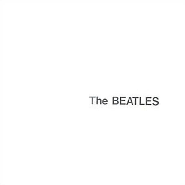 Der Schriftzug „The Beatles“ auf einem weißen Hintergrund.
