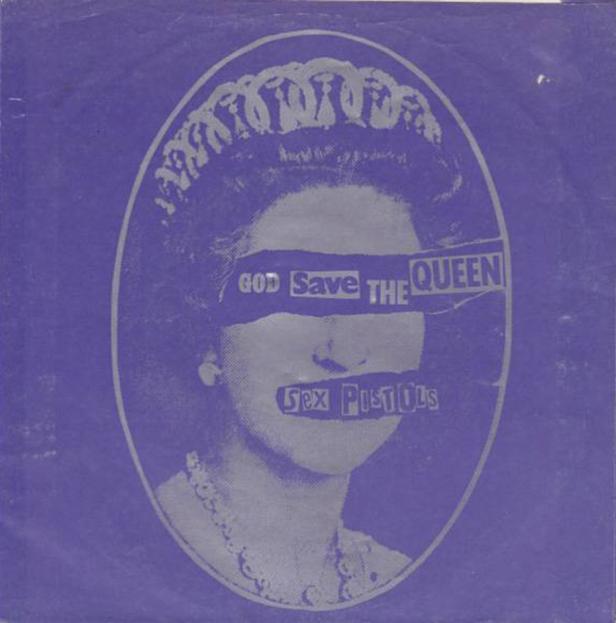 Das Cover der Single „God Save the Queen“ der Sex Pistols zeigt eine verfremdete Königin Elisabeth II..