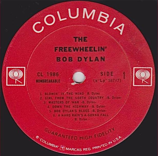 Das Schallplattencover von Bob Dylans „The Freewheelin’“ auf dem Columbia-Label.