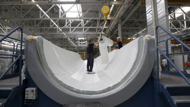 File photo of engineers working at the Nordex wind