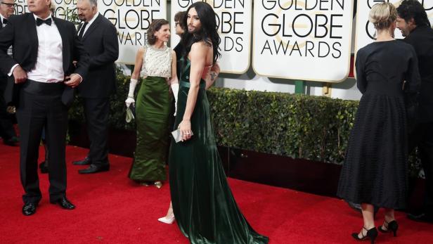 Conchita Wurst auf dem roten Teppich bei den Golden Globe Awards.