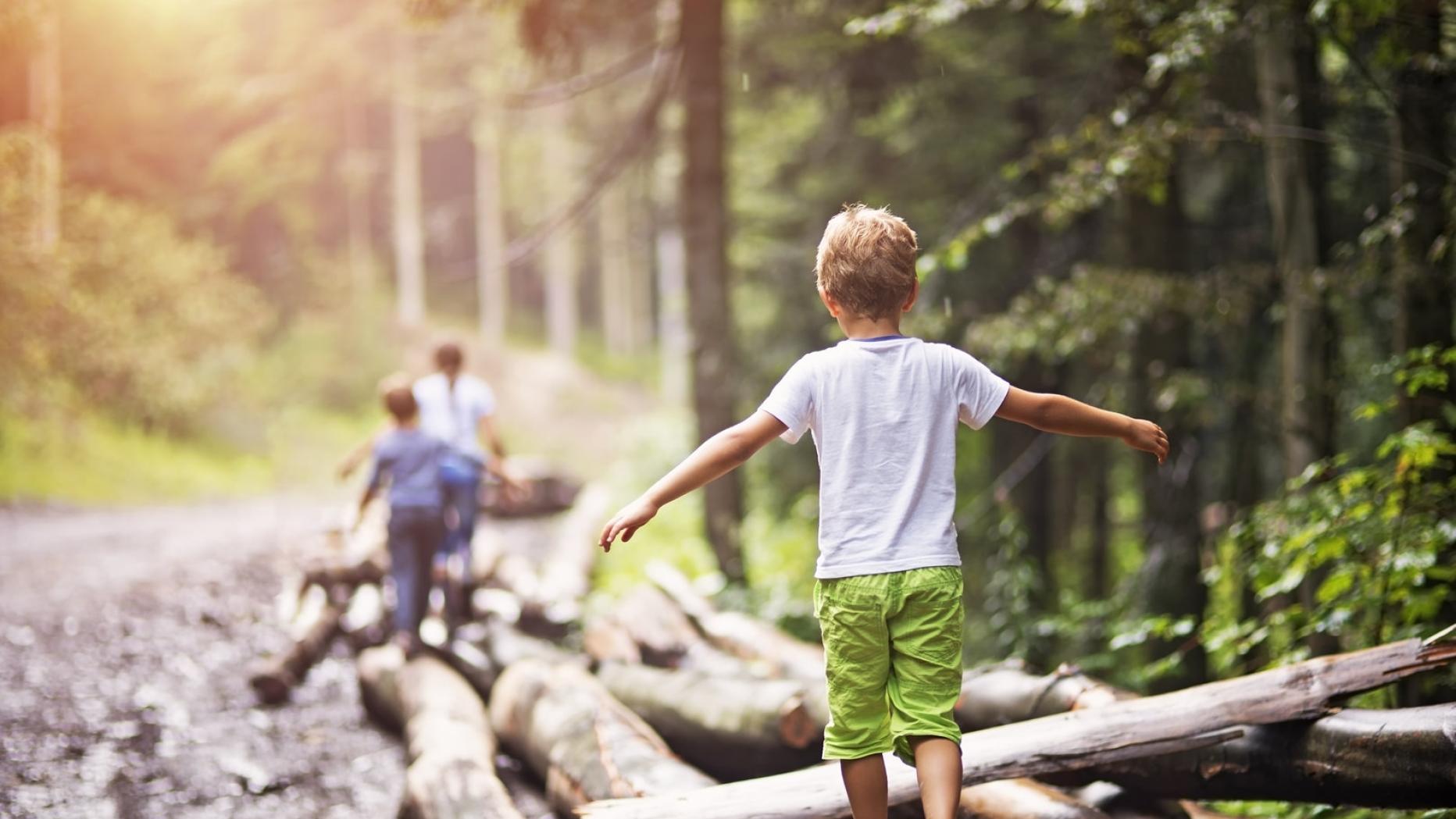 I go to nature. Играющие дети со спины. Мальчик на даче со спины. Играющие дети возле леса. «Безопасность детей в природе фото.