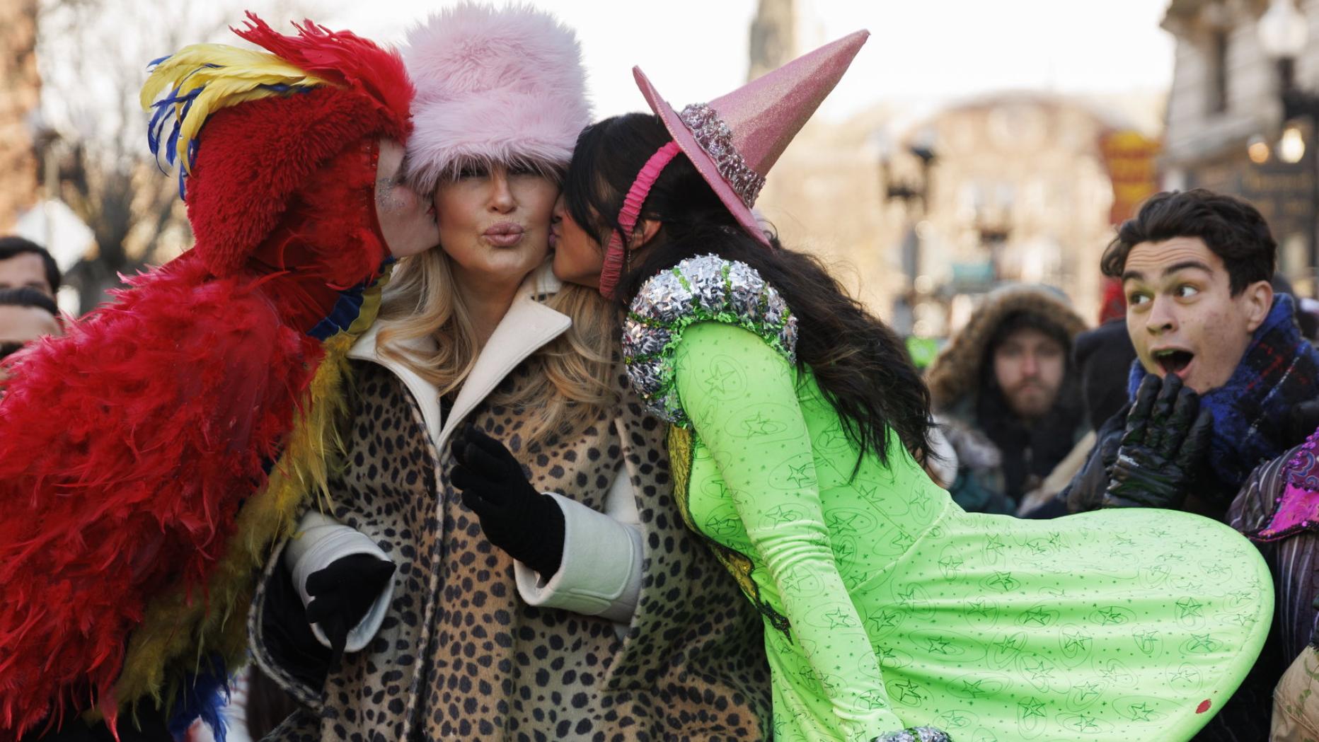 Mardi Gras costumers are Jennifer Coolidge in 'White Lotus