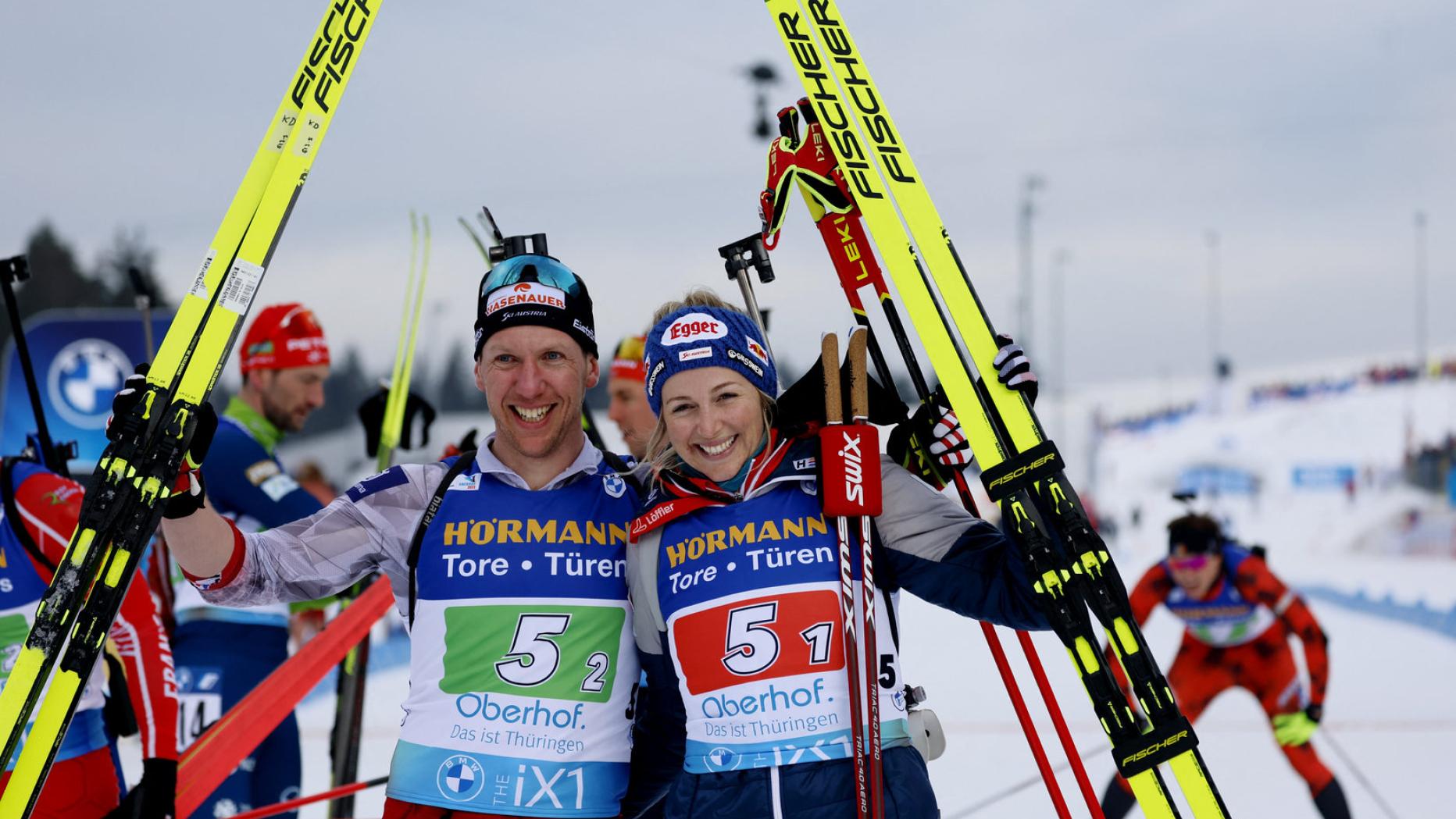 Silber bei der BiathlonWM für das ÖSVDuo Lisa Hauser und David Komatz