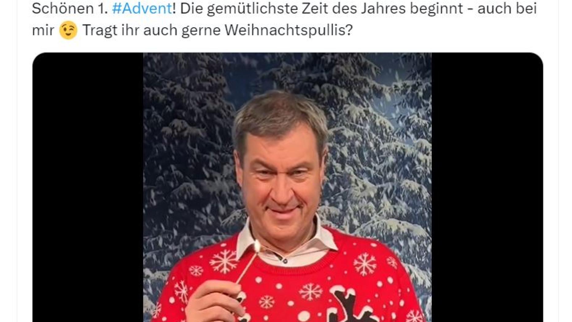 1. Advent Söder im Weihnachtspulli, Nehammer und Babler im Schnee