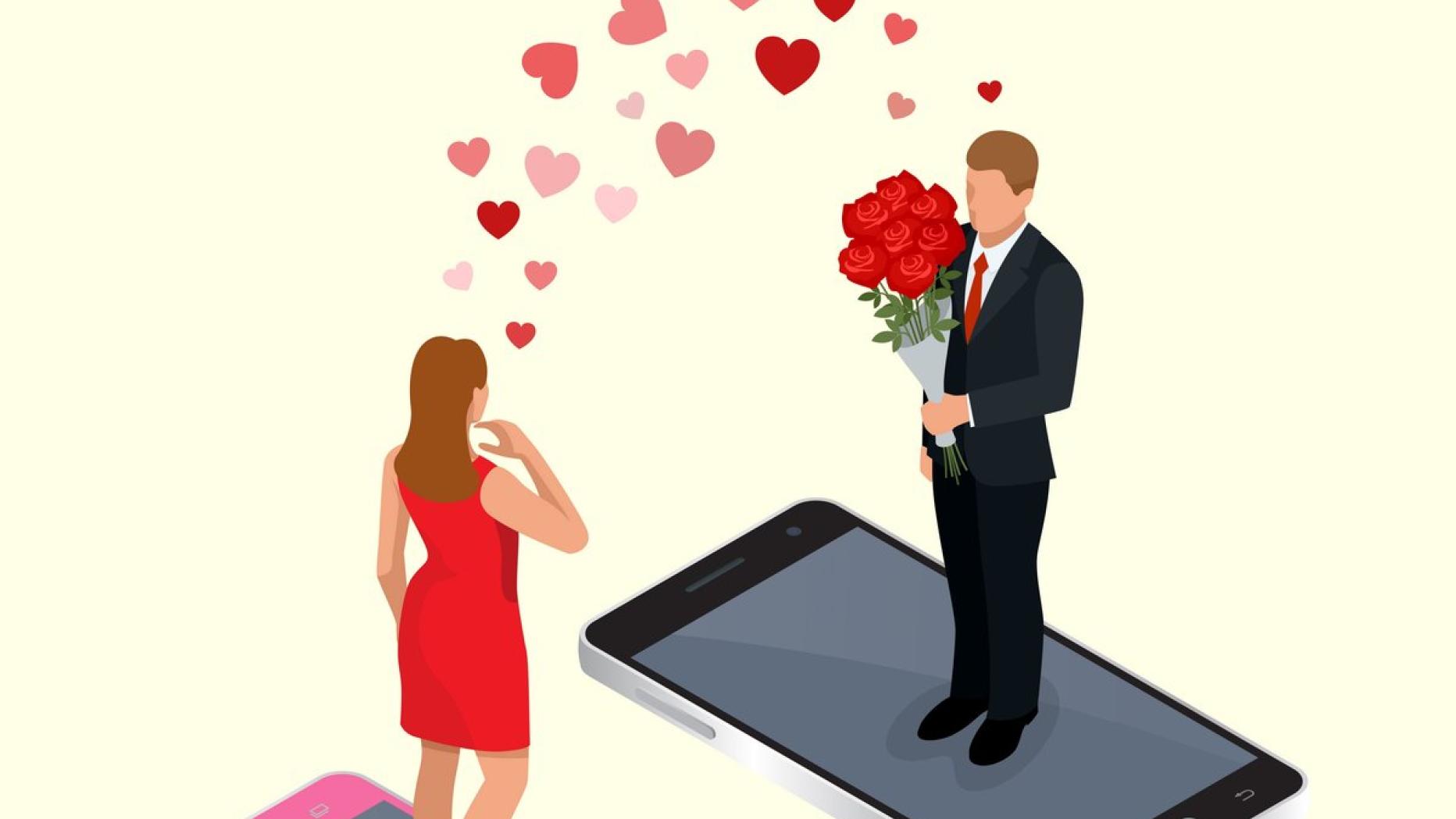Development date. Виртуальное свидание. Свидание иллюстрация. Online dating. Свидание в сети.