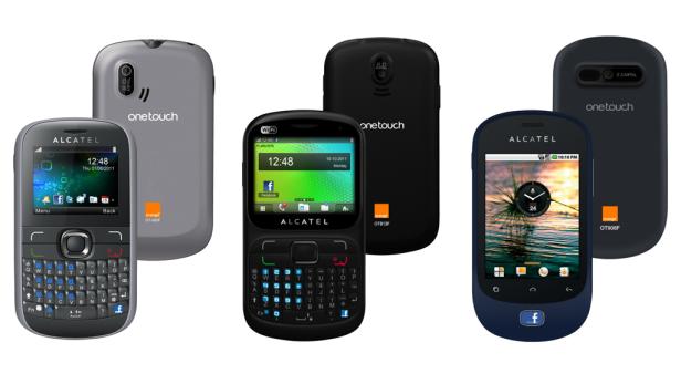 Von links: Orange OT-585F, OT-813F und OT-908F. Orange bringt billige Facebook-Handys