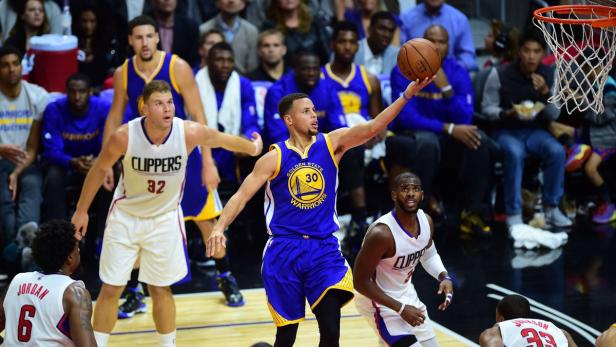 Stephen Curry von den Golden State Warriors im Spiel gegen die Los Angeles Clippers.