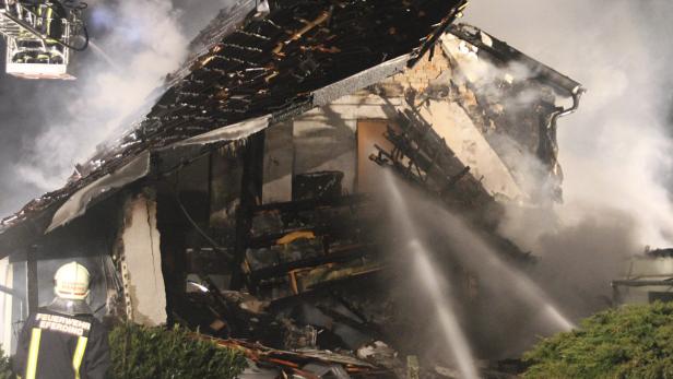 Der Großteil des Einfamilienhauses wurde bei der Explosion zerstört