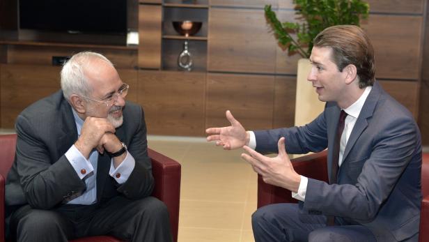 Als Gastgeber im Dauereinsatz: Außennminister Kurz und sein iranischer Kollege Zarif.