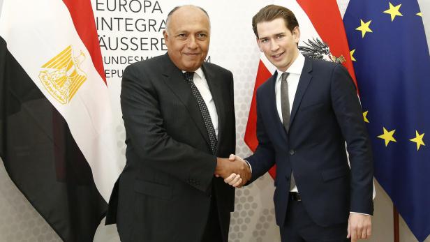 Außenminister Sebastian Kurz und sein ägyptischer Amtskollege Sameh Shoukry.