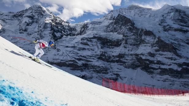 Die prachtvollen Schweizer Berge bilden an diesem Wochenendedie Kulisse für den Skizirkus